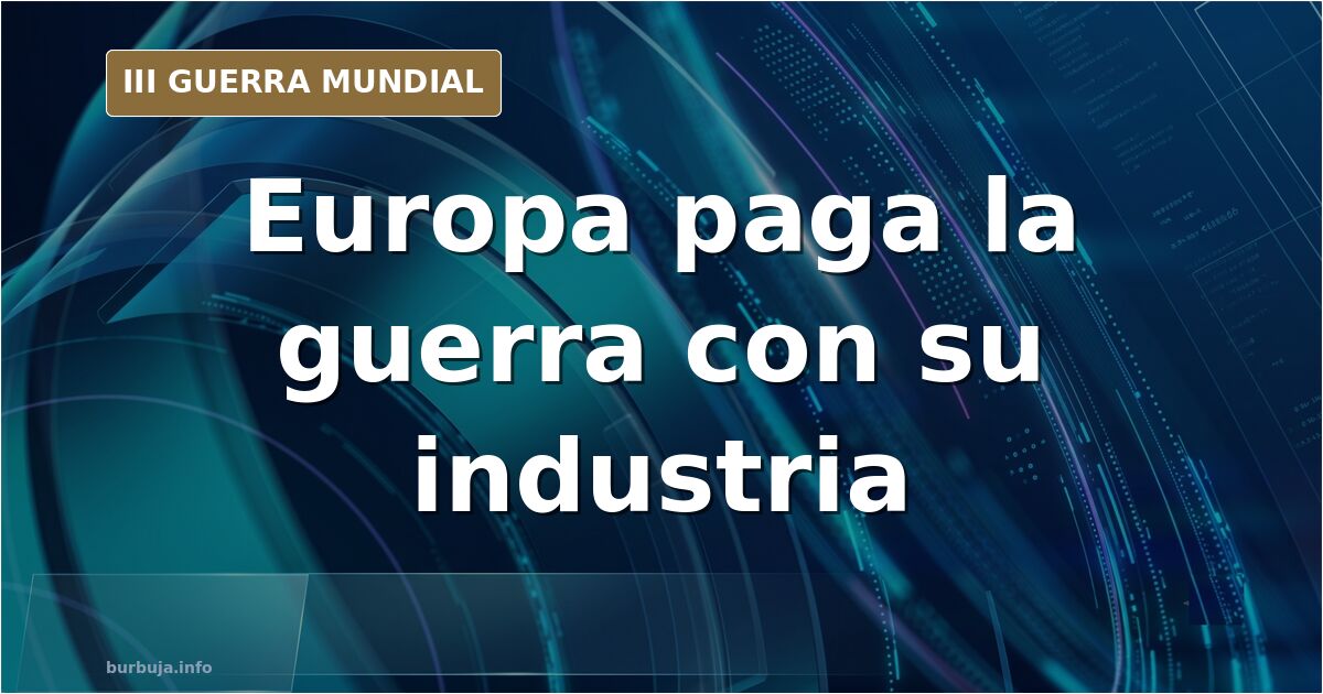 Mapa de Europa con infraestructuras energéticas y chimeneas industriales apagadas, ilustración documental desaturada