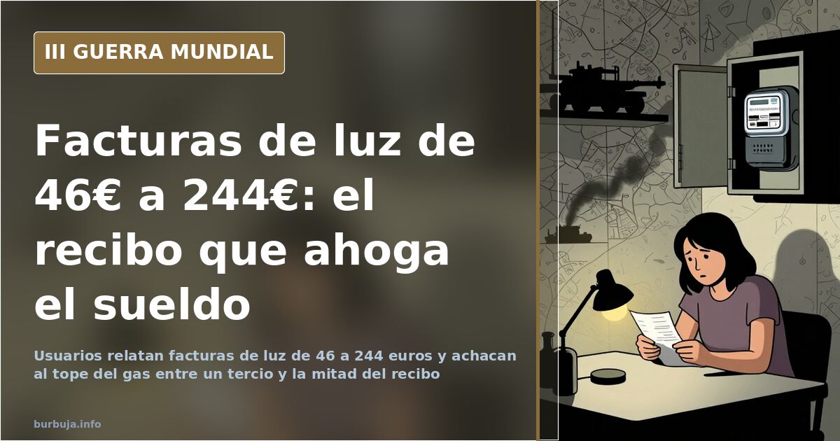 De 46 a 244 euros: facturas de luz que se comen el sueldo