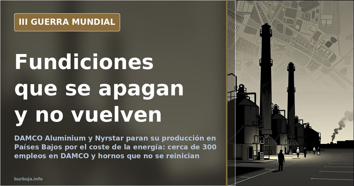 DAMCO y Nyrstar cierran en Países Bajos por la energía
