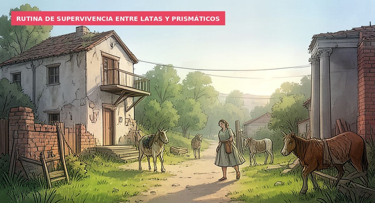 Rutina de supervivencia entre latas y prismáticos