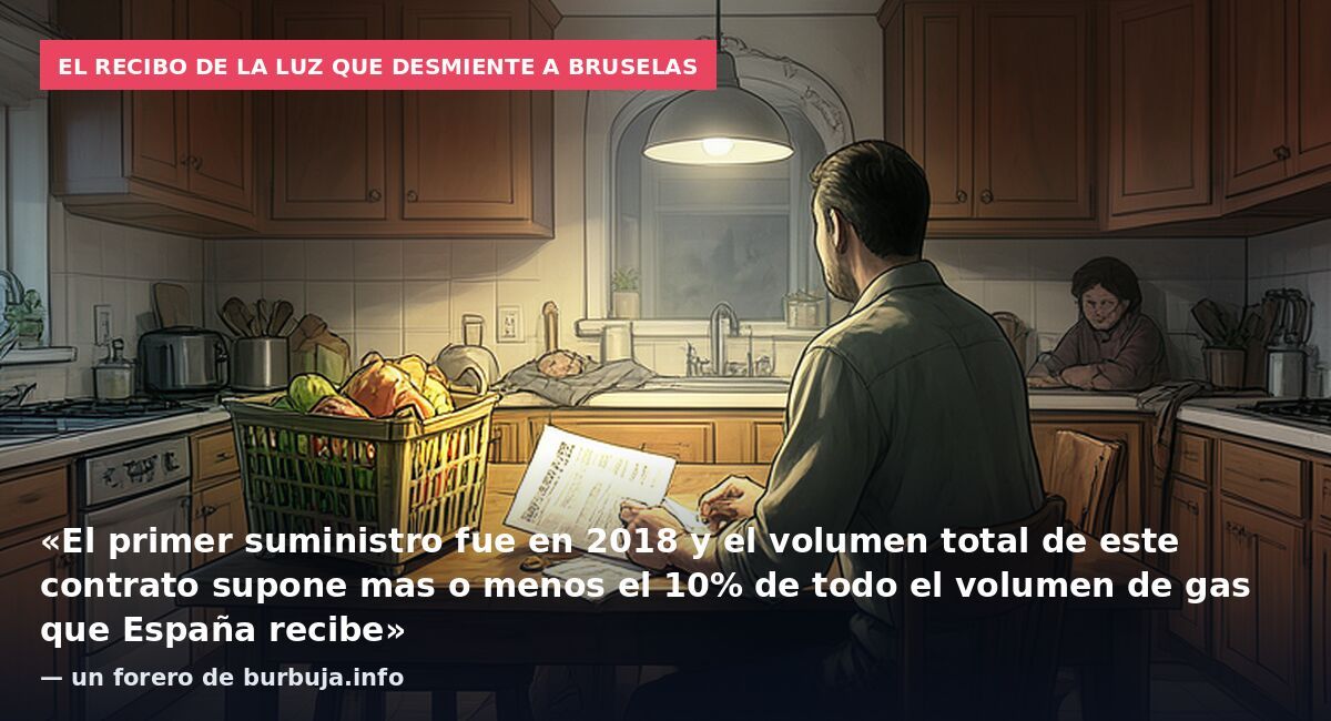 El recibo de la luz que desmiente a Bruselas: «El primer suministro fue en 2018 y el volumen total de este contrato supone mas o menos el 10% de todo el volumen de gas que España recibe» — un forero de burbuja.info