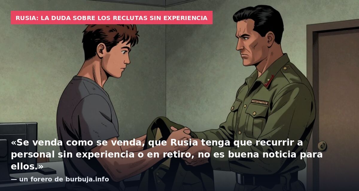 Rusia: la duda sobre los reclutas sin experiencia: «Se venda como se venda, que Rusia tenga que recurrir a personal sin experiencia o en retiro, no es buena noticia para ellos.» — un forero de burbuja.info