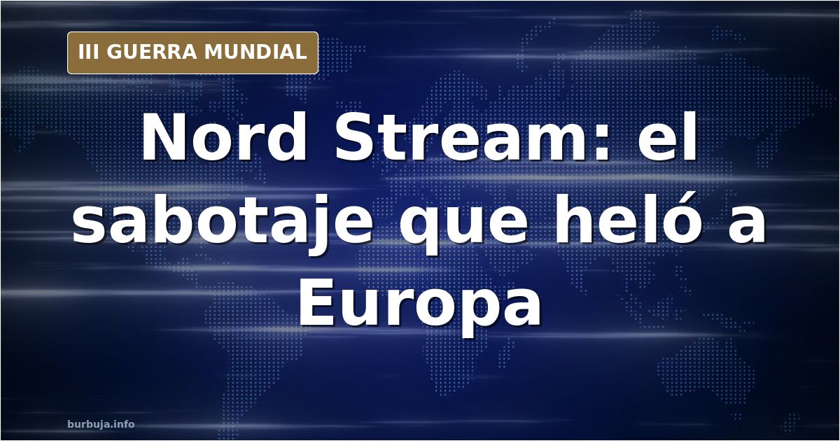 Tuberías del gasoducto Nord Stream en el fondo del mar Báltico con fugas de gas y mapa de Europa