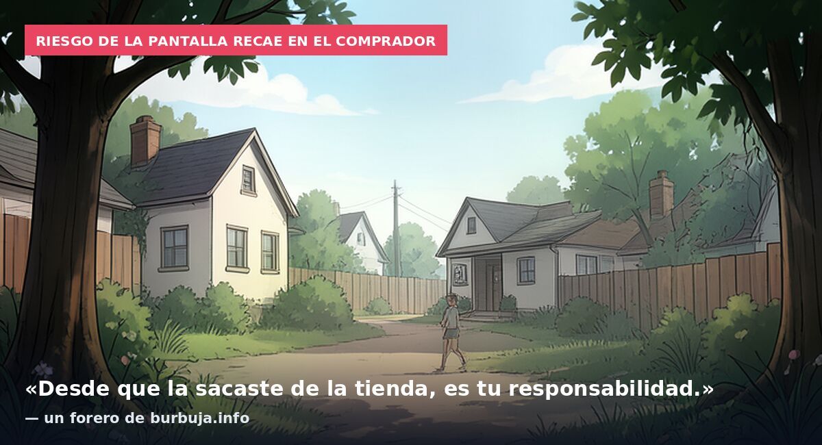 Riesgo de la pantalla recae en el comprador: «Desde que la sacaste de la tienda, es tu responsabilidad.» — un forero de burbuja.info