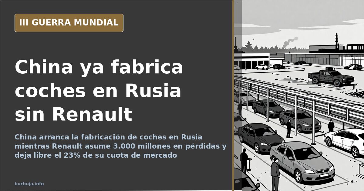 Cadena de montaje de automóviles con siluetas de coches y un mapa desaturado de Eurasia en una fábrica industrial