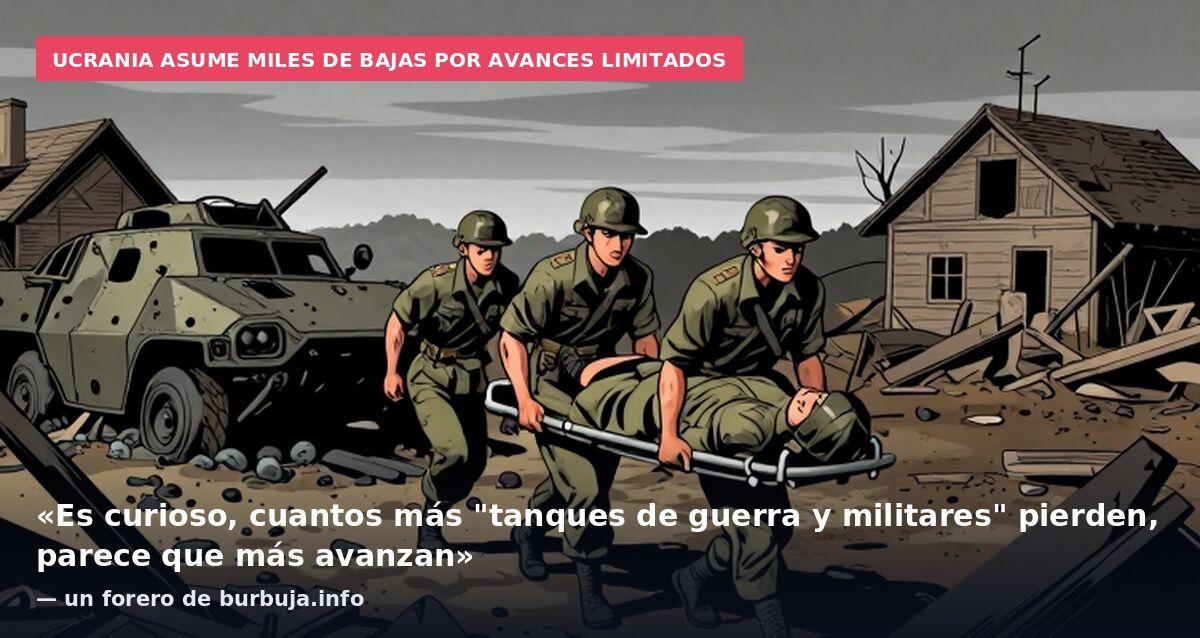 Ucrania asume miles de bajas por avances limitados: «Es curioso, cuantos más "tanques de guerra y militares" pierden, parece que más avanzan» — un forero de burbuja.info
