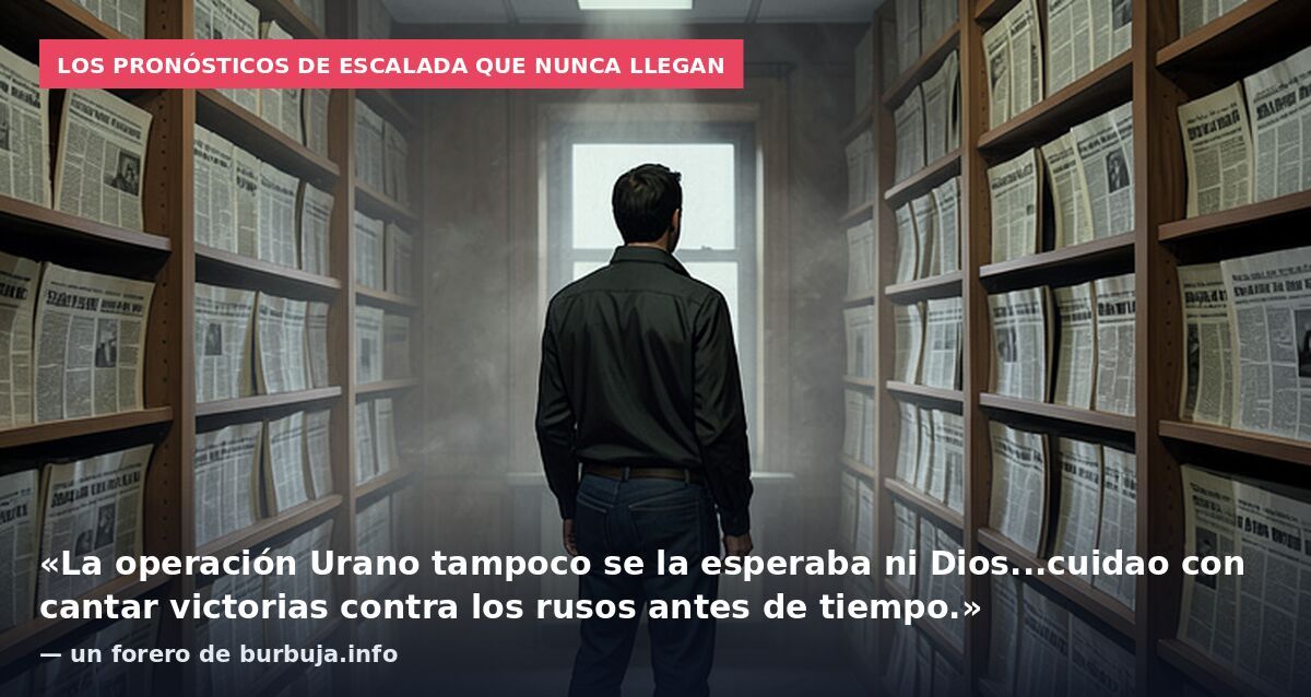 Los pronósticos de escalada que nunca llegan: «La operación Urano tampoco se la esperaba ni Dios...cuidao con cantar victorias contra los rusos antes de tiempo.» — un forero de burbuja.info