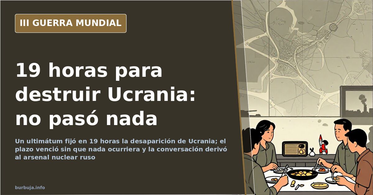 Mapa desaturado de Ucrania con siluetas de equipo militar y humo lejano en el horizonte durante la guerra