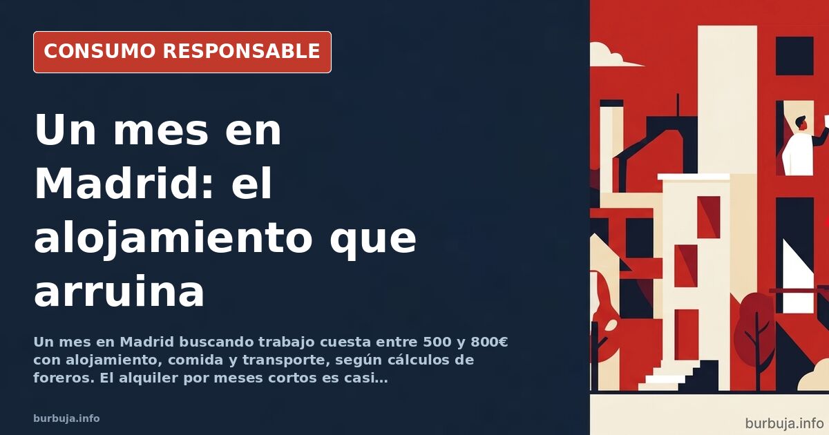Persona con mochila esperando en un andén de metro de Madrid con maleta, buscando alojamiento barato para un mes