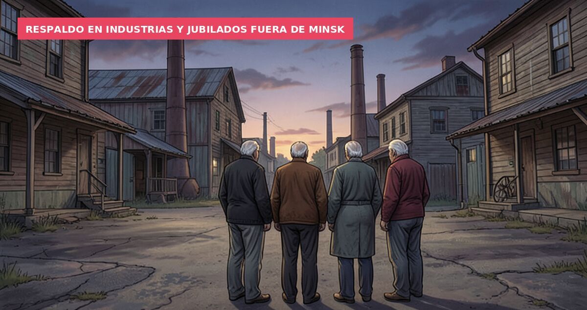 Respaldo en industrias y jubilados fuera de Minsk