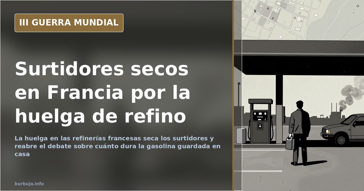 Surtidores de una gasolinera francesa durante la escasez de carburante