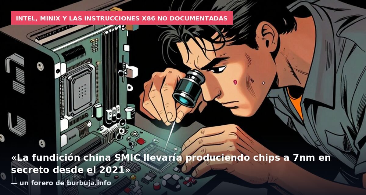 Intel, MINIX y las instrucciones x86 no documentadas: «La fundición china SMIC llevaría produciendo chips a 7nm en secreto desde el 2021» — un forero de burbuja.info
