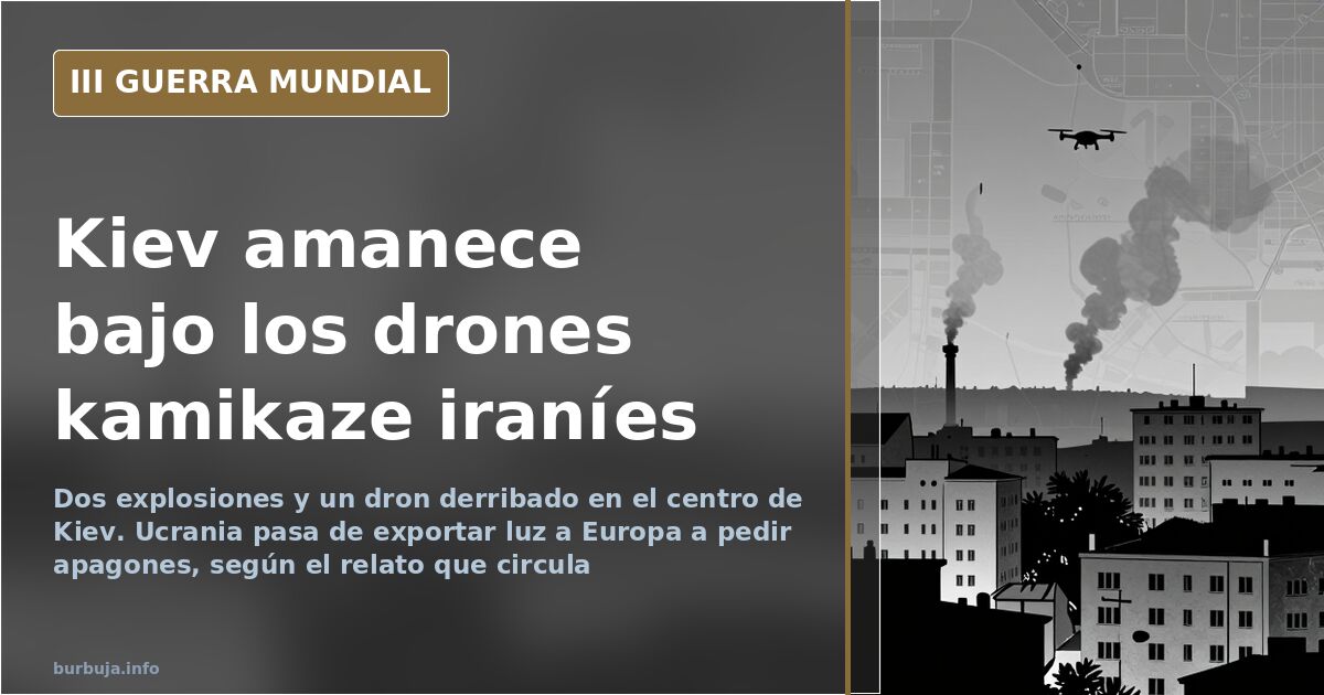 Vista del centro de Kiev durante la oleada de drones kamikaze iraníes