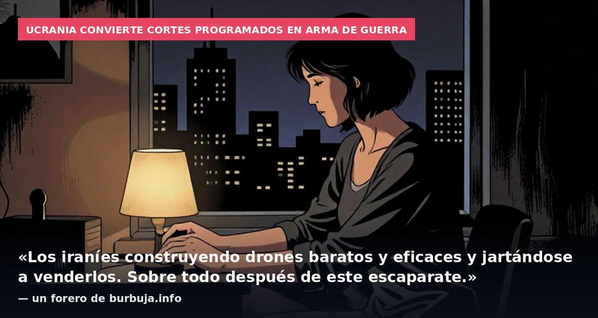 Ucrania convierte cortes programados en arma de guerra: «Los iraníes construyendo drones baratos y eficaces y jartándose a venderlos. Sobre todo después de este escaparate.» — un forero de burbuja.info