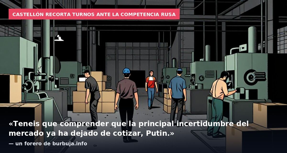 Castellón recorta turnos ante la competencia rusa: «Teneis que comprender que la principal incertidumbre del mercado ya ha dejado de cotizar, Putin.» — un forero de burbuja.info