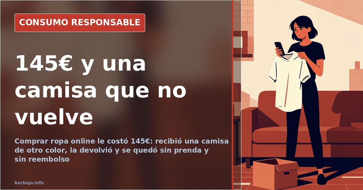 Camisa devuelta por un comprador tras recibir otro color en una compra online con el reembolso retenido