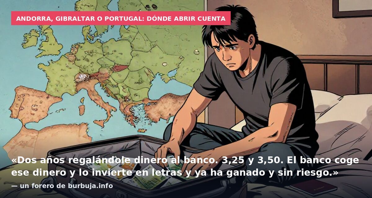 Andorra, Gibraltar o Portugal: dónde abrir cuenta: «Dos años regalándole dinero al banco. 3,25 y 3,50. El banco coge ese dinero y lo invierte en letras y ya ha ganado y sin riesgo.» — un forero de burbuja.info