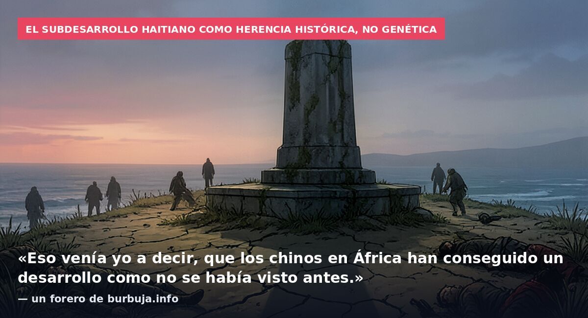 El subdesarrollo haitiano como herencia histórica, no genética: «Eso venía yo a decir, que los chinos en África han conseguido un desarrollo como no se había visto antes.» — un forero de burbuja.info
