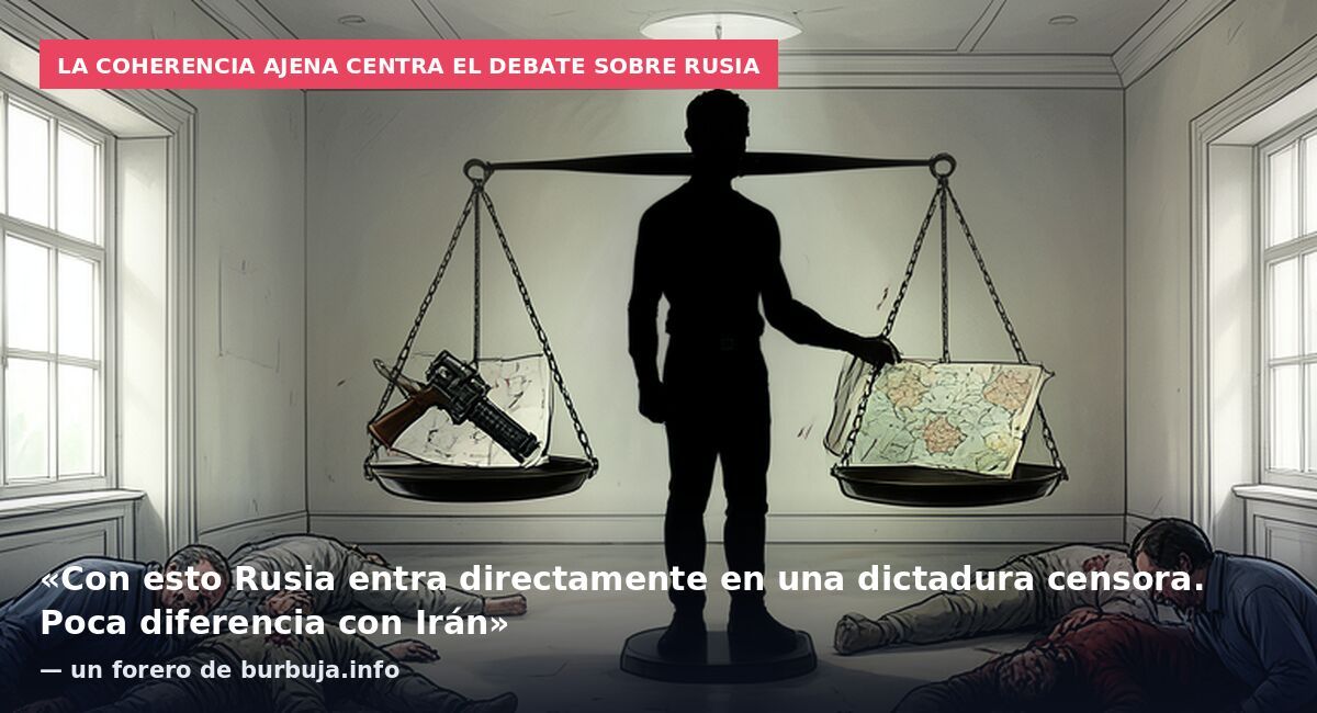 La coherencia ajena centra el debate sobre Rusia: «Con esto Rusia entra directamente en una dictadura censora. Poca diferencia con Irán» — un forero de burbuja.info
