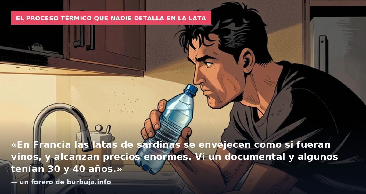 El proceso térmico que nadie detalla en la lata: «En Francia las latas de sardinas se envejecen como si fueran vinos, y alcanzan precios enormes. Vi un documental y algunos tenían 30 y 40 años.» — un forero de burbuja.info