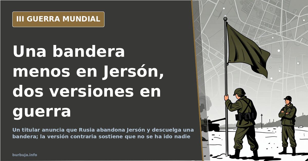 Mástil sin bandera ante un edificio oficial en Jersón