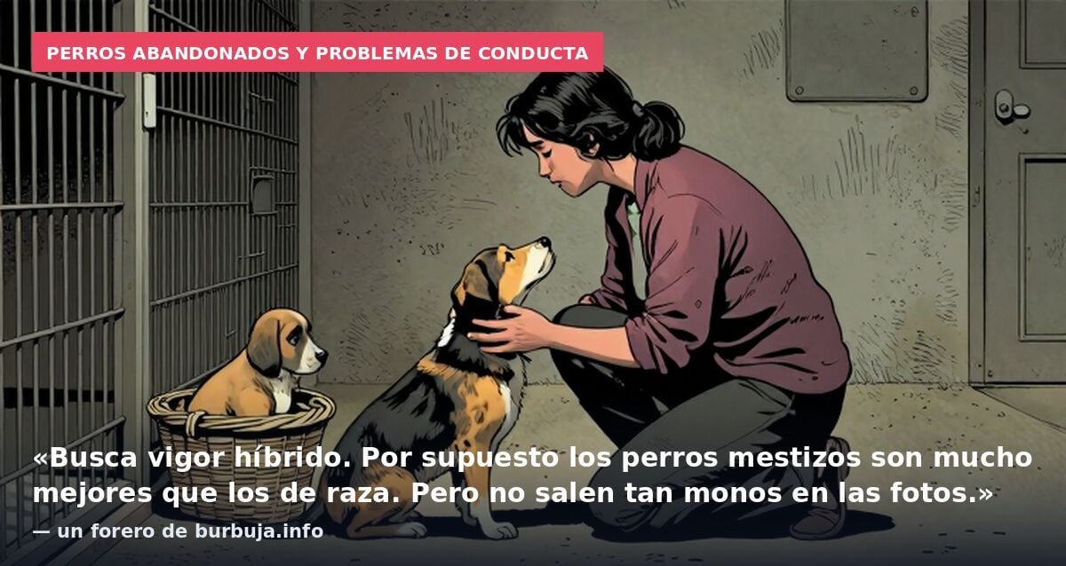 Perros abandonados y problemas de conducta: «Busca vigor híbrido. Por supuesto los perros mestizos son mucho mejores que los de raza. Pero no salen tan monos en las fotos.» — un forero de burbuja.info