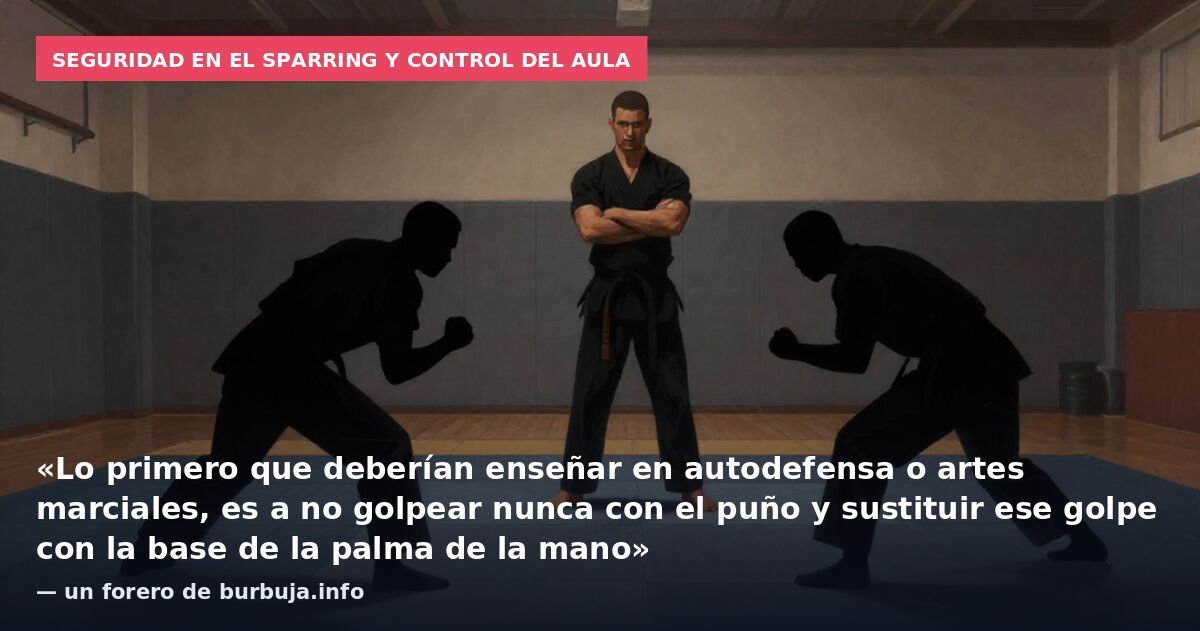 Seguridad en el sparring y control del aula: «Lo primero que deberían enseñar en autodefensa o artes marciales, es a no golpear nunca con el puño y sustituir ese golpe con la base de la palma de la mano» — un forero de burbuja.info