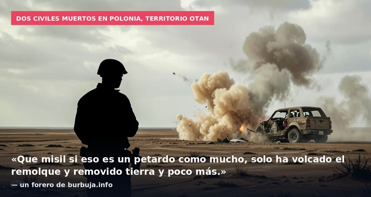 Dos civiles muertos en Polonia, territorio OTAN: «Que misil si eso es un petardo como mucho, solo ha volcado el remolque y removido tierra y poco más.» — un forero de burbuja.info