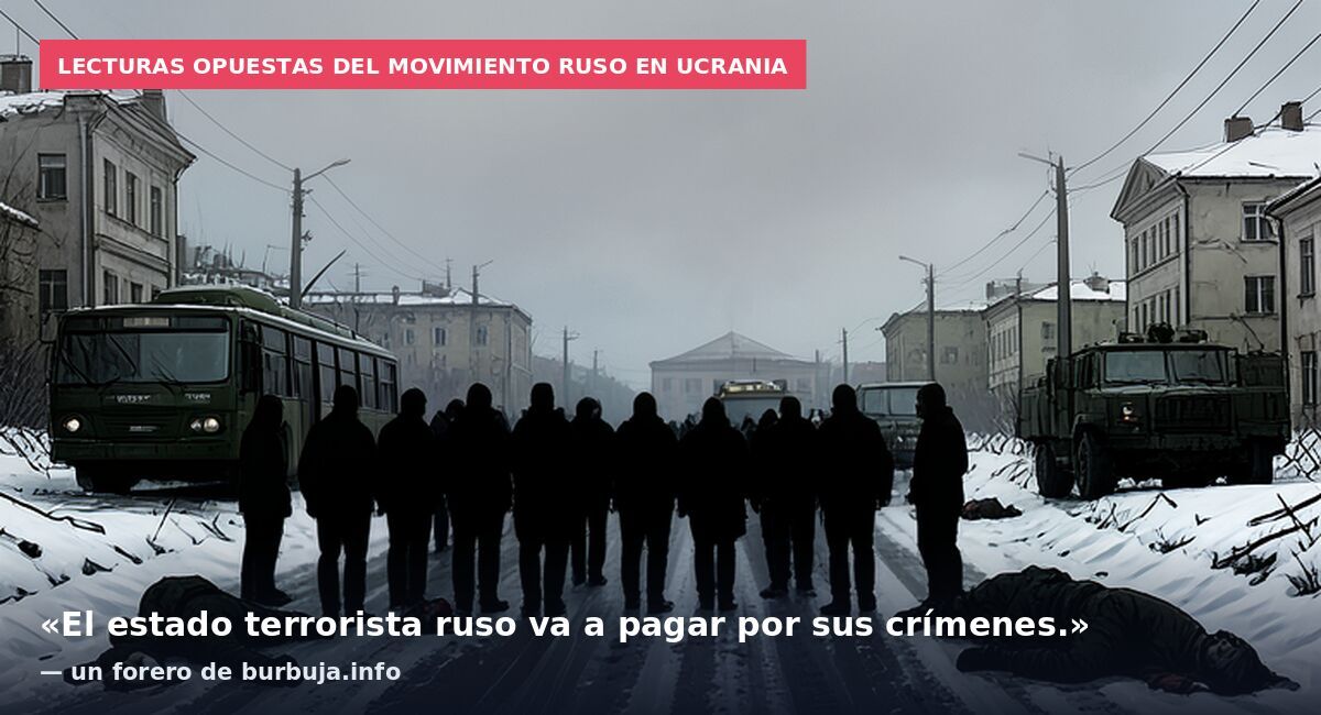 Lecturas opuestas del movimiento ruso en Ucrania: «El estado terrorista ruso va a pagar por sus crímenes.» — un forero de burbuja.info