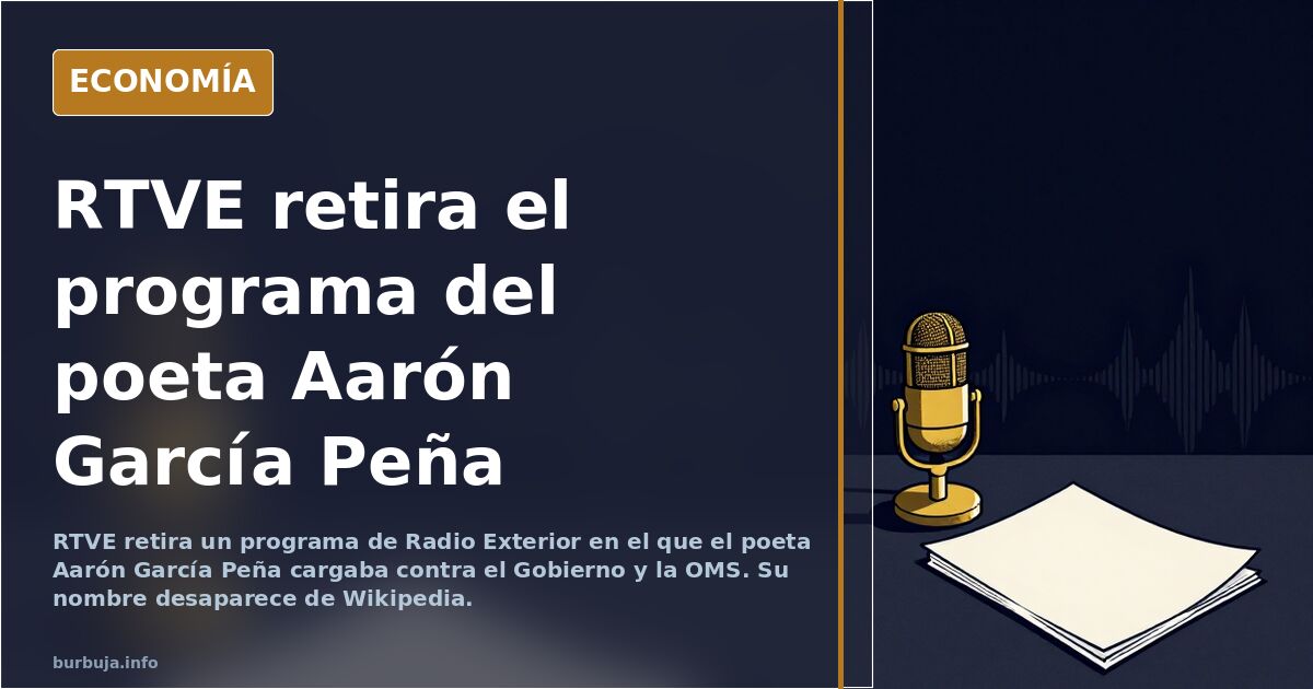 Ilustración editorial de un micrófono de radio pública cubierto por una sábana y un archivo de audio descargándose en pantall
