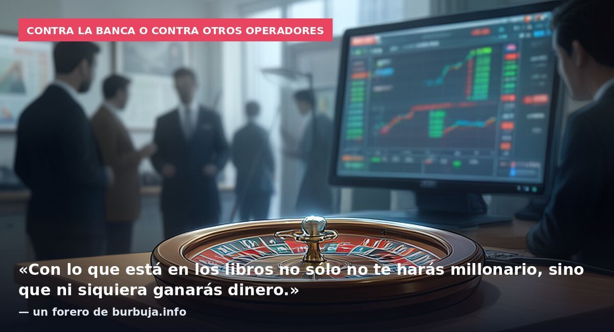 Contra la banca o contra otros operadores: «Con lo que está en los libros no sólo no te harás millonario, sino que ni siquiera ganarás dinero.» — un forero de burbuja.info