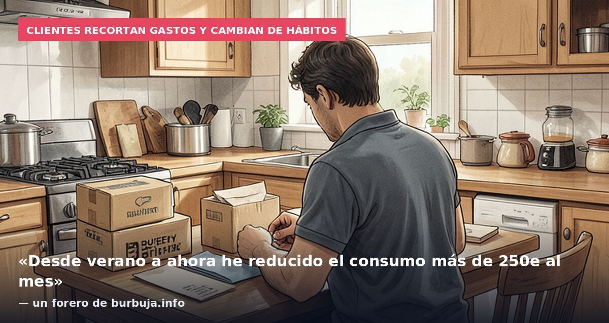 Clientes recortan gastos y cambian de hábitos: «Desde verano a ahora he reducido el consumo más de 250e al mes» — un forero de burbuja.info