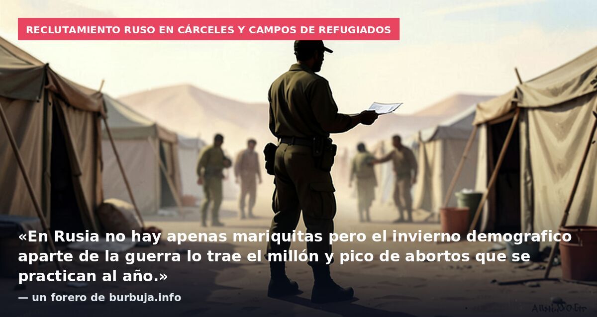 Reclutamiento ruso en cárceles y campos de refugiados: «En Rusia no hay apenas mariquitas pero el invierno demografico aparte de la guerra lo trae el millón y pico de abortos que se practican al año.» — un forero de burbuja.info