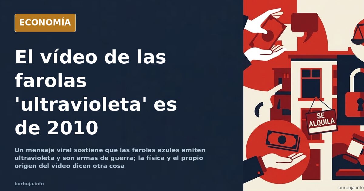 Farola LED de tono azulado iluminando una calle vacía de noche en una ciudad española