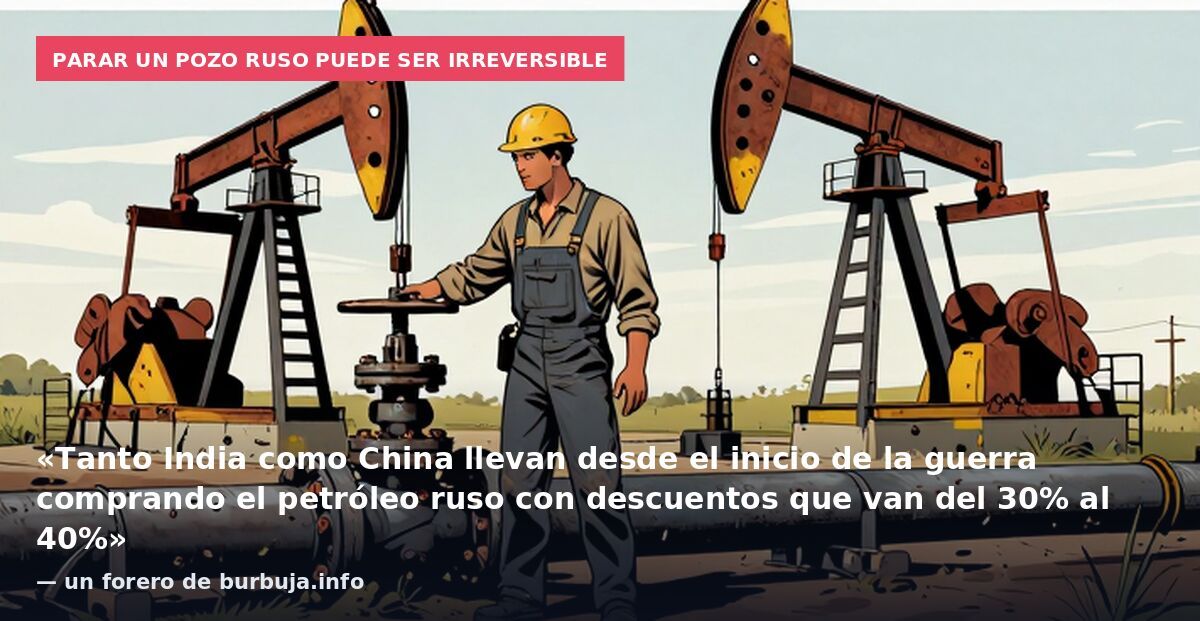 Parar un pozo ruso puede ser irreversible: «Tanto India como China llevan desde el inicio de la guerra comprando el petróleo ruso con descuentos que van del 30% al 40%» — un forero de burbuja.info