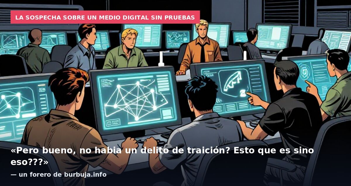 La sospecha sobre un medio digital sin pruebas: «Pero bueno, no habia un delito de traición? Esto que es sino eso???» — un forero de burbuja.info
