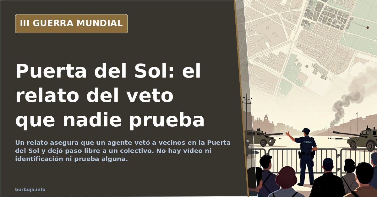 Vista de la Puerta del Sol de Madrid, kilómetro cero de España, con presencia policial