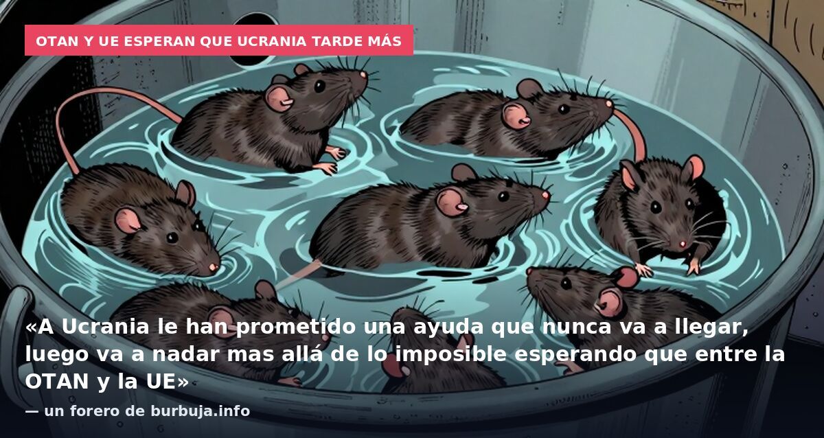 OTAN y UE esperan que Ucrania tarde más: «A Ucrania le han prometido una ayuda que nunca va a llegar, luego va a nadar mas allá de lo imposible esperando que entre la OTAN y la UE» — un forero de burbuja.info