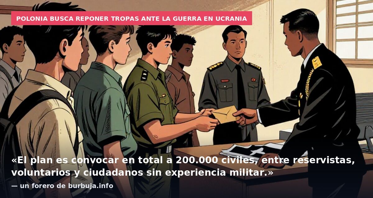 Polonia busca reponer tropas ante la guerra en Ucrania: «El plan es convocar en total a 200.000 civiles, entre reservistas, voluntarios y ciudadanos sin experiencia militar.» — un forero de burbuja.info
