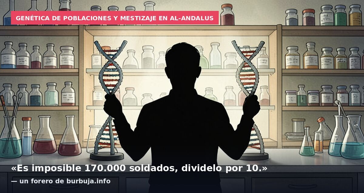 Genética de poblaciones y mestizaje en Al-Andalus: «Es imposible 170.000 soldados, dividelo por 10.» — un forero de burbuja.info