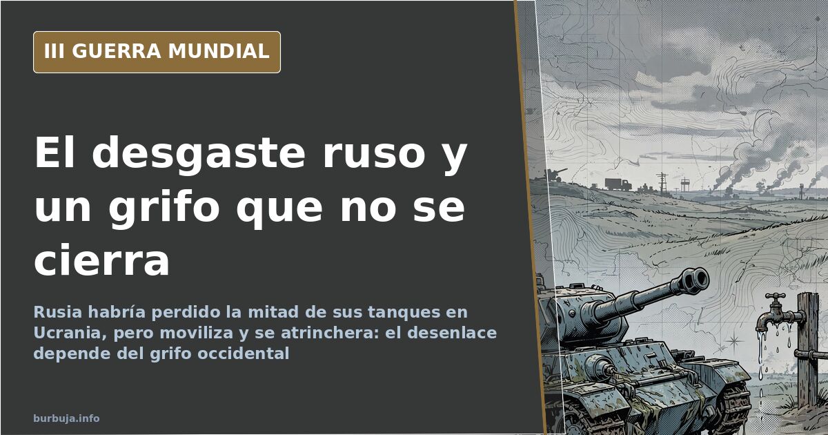 Mapa de Ucrania con siluetas de carros de combate rusos, líneas defensivas y humo lejano en la guerra de Ucrania