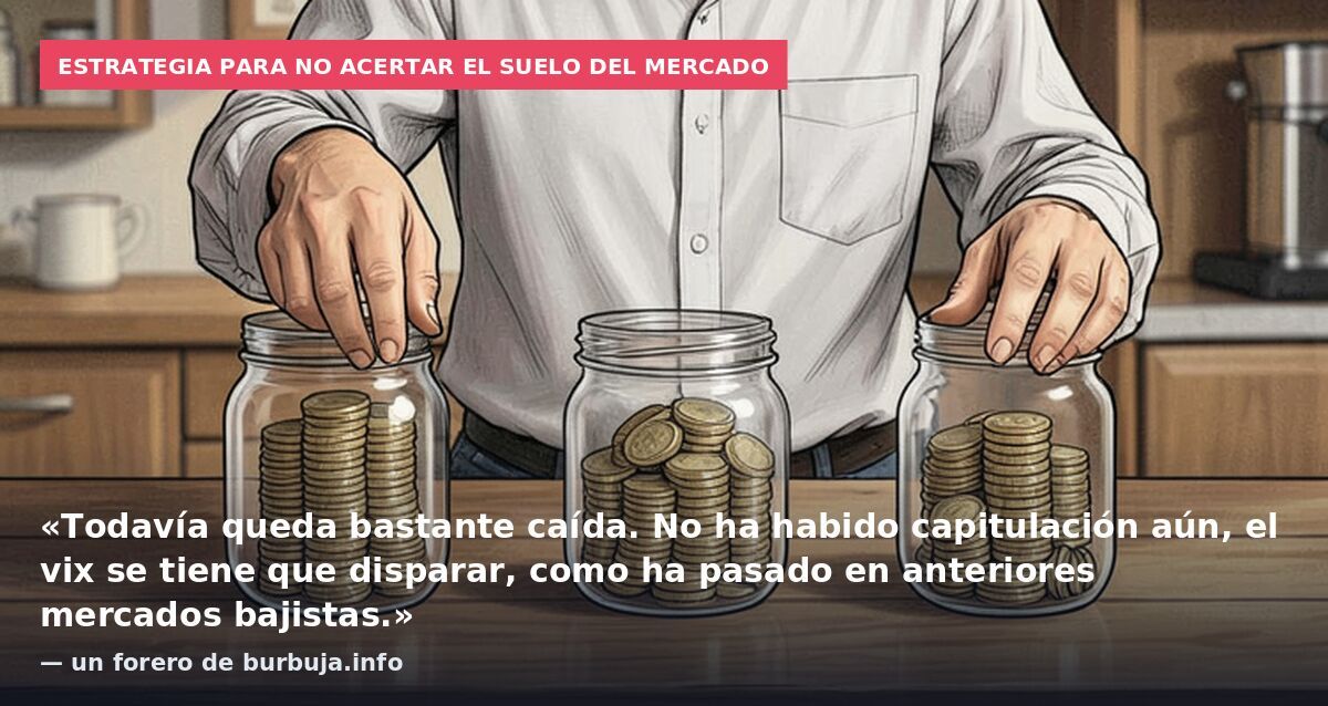 Estrategia para no acertar el suelo del mercado: «Todavía queda bastante caída. No ha habido capitulación aún, el vix se tiene que disparar, como ha pasado en anteriores mercados bajistas.» — un forero de burbuja.info