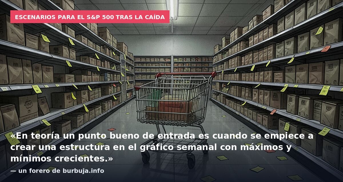 Escenarios para el S&P 500 tras la caída: «En teoría un punto bueno de entrada es cuando se empiece a crear una estructura en el gráfico semanal con máximos y mínimos crecientes.» — un forero de burbuja.info