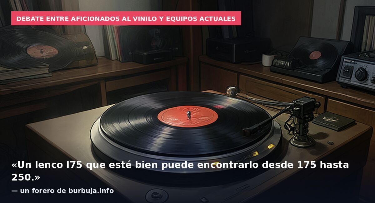 Debate entre aficionados al vinilo y equipos actuales: «Un lenco l75 que esté bien puede encontrarlo desde 175 hasta 250.» — un forero de burbuja.info