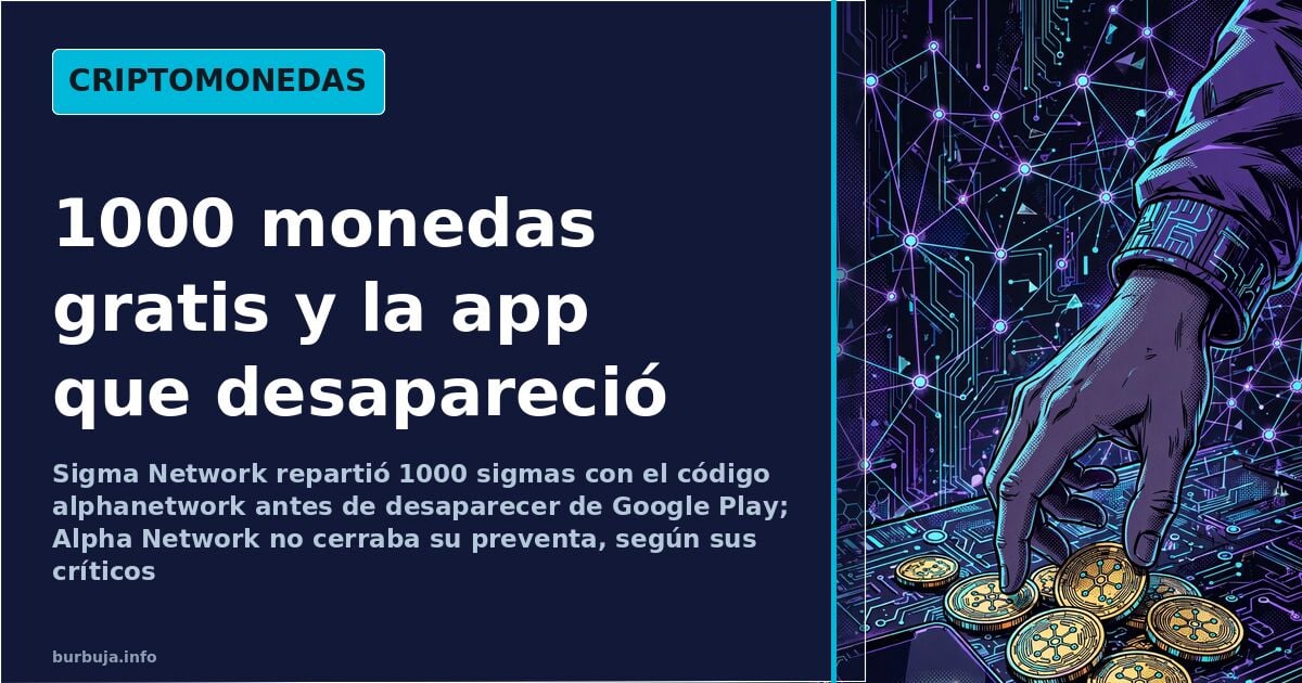 Ilustración de red blockchain con nodos luminosos que representa el minado móvil de Sigma Network y su retirada de Google Pla