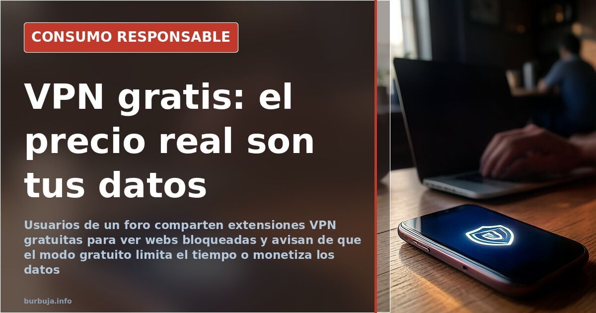 Icono de una extensión de VPN gratuita en la barra de un navegador Chrome con el candado de conexión segura activado