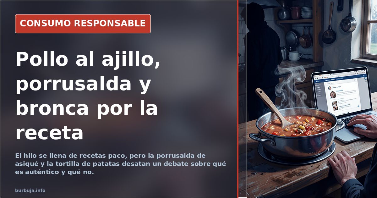 Pollo al ajillo, porrusalda y bronca por la receta