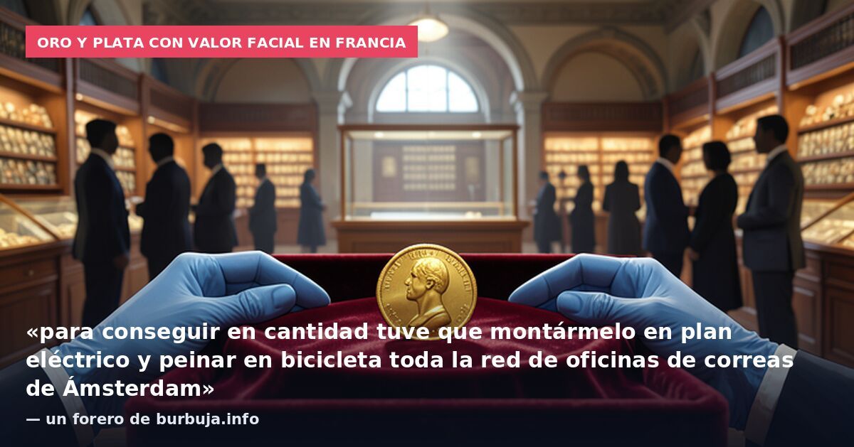 Oro y plata con valor facial en Francia: «para conseguir en cantidad tuve que montármelo en plan eléctrico y peinar en bicicleta toda la red de oficinas de correas de Ámsterdam» — un forero de burbuja.info