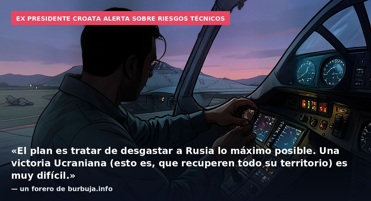 Ex presidente croata alerta sobre riesgos técnicos: «El plan es tratar de desgastar a Rusia lo máximo posible. Una victoria Ucraniana (esto es, que recuperen todo su territorio) es muy difícil.» — un forero de burbuja.info