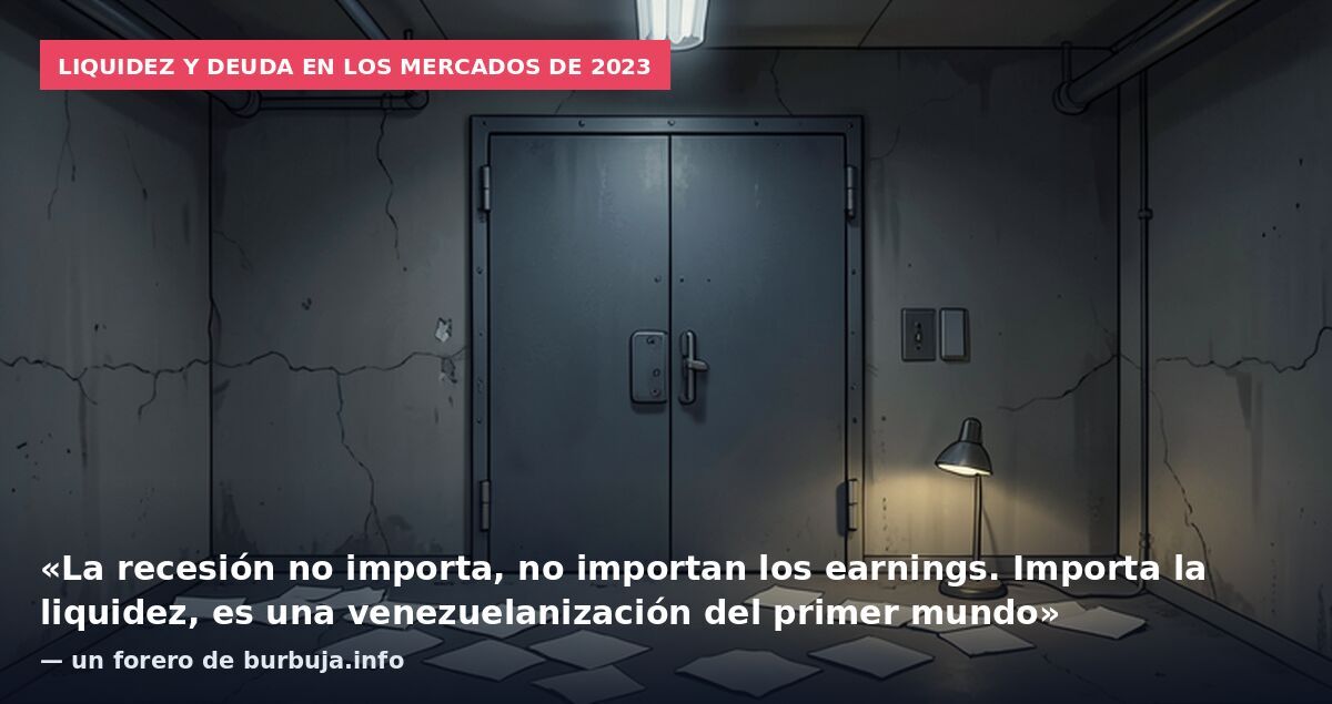 Liquidez y deuda en los mercados de 2023: «La recesión no importa, no importan los earnings. Importa la liquidez, es una venezuelanización del primer mundo» — un forero de burbuja.info